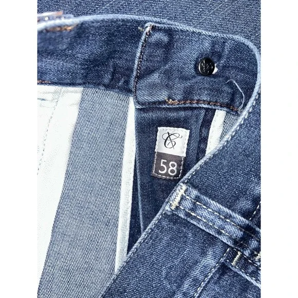 Canali 1934 Mens Jeans Size 58 Blue Italian Denim Straight Leg 38x33 Luxury - Picture 6 of 14